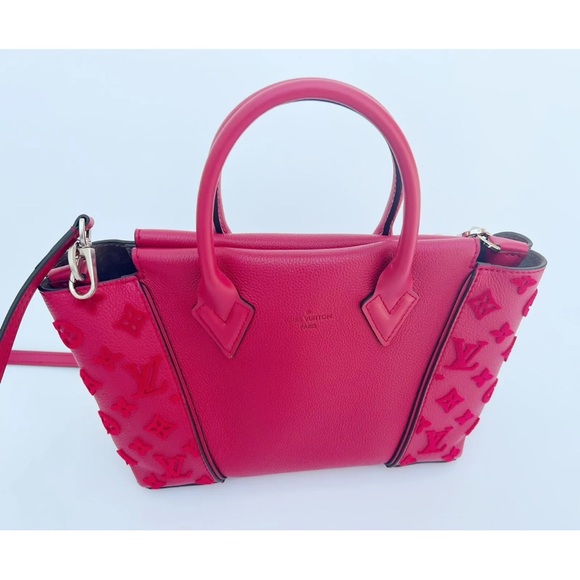 Louis Vuitton W Tote PM Satchel Crossbody Monogram Tuffetage Franboise Red - Picture 4 of 10